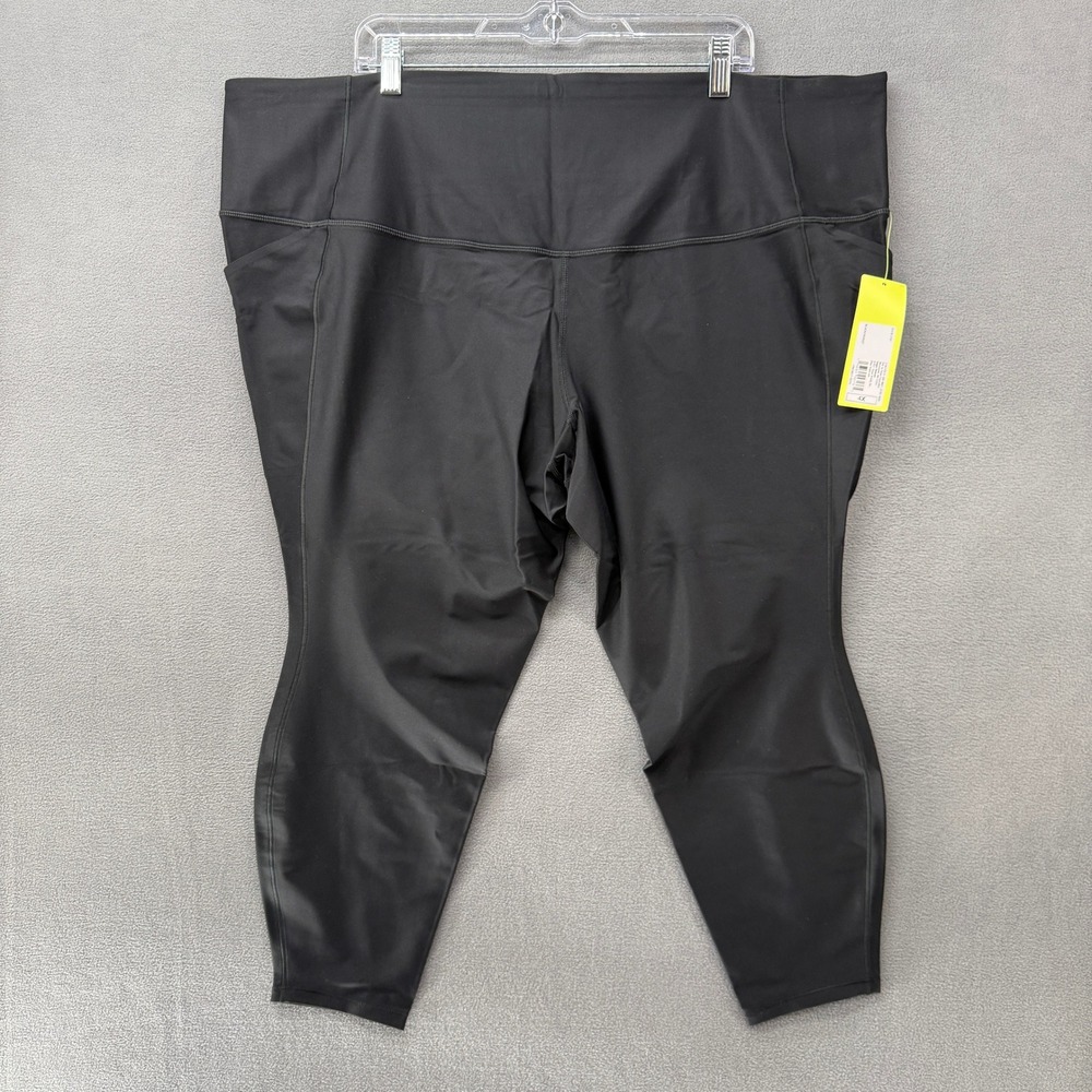 All in Motion Black Effortless Support High Rise 7/8 Leggings 4X New